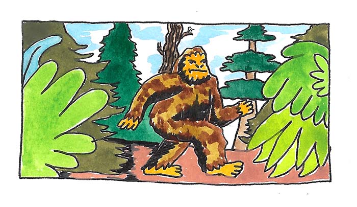 In recent years, North Carolina has become a hotbed for Bigfoot sightings. (Art:  Krusty Wheatfield )